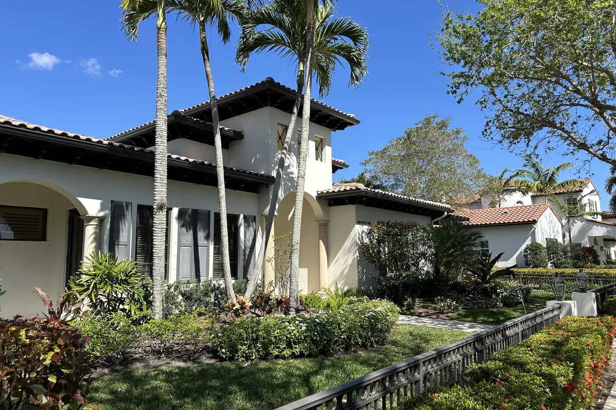 House with palms in the Abacoa neighborhood of Jupiter, Florida