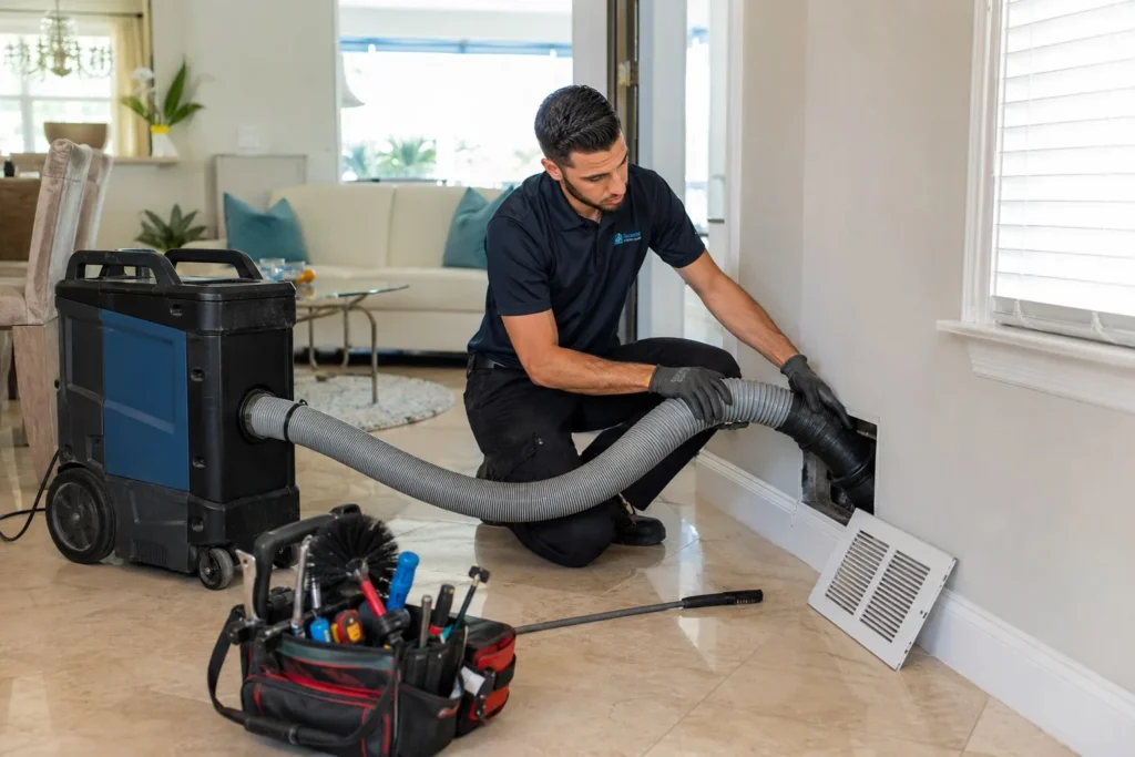 Air duct cleaning job in Hallandale Beach, FL