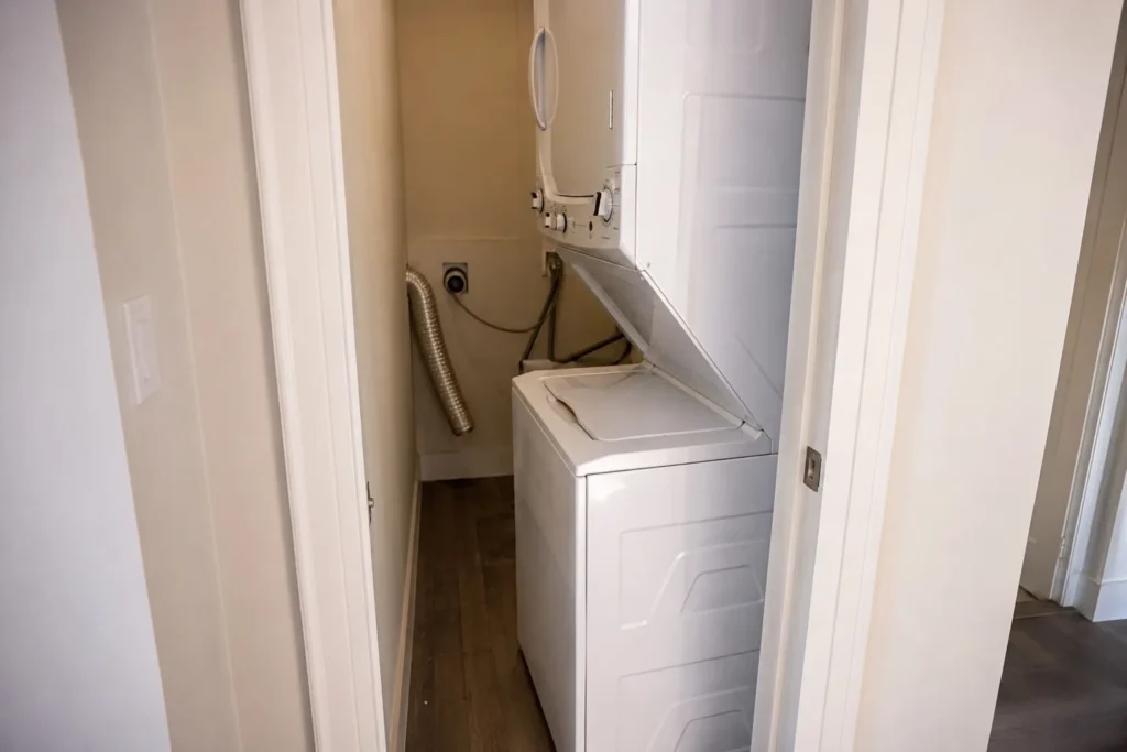 Dryer vent cleaning in a South Florida condo laundry closet